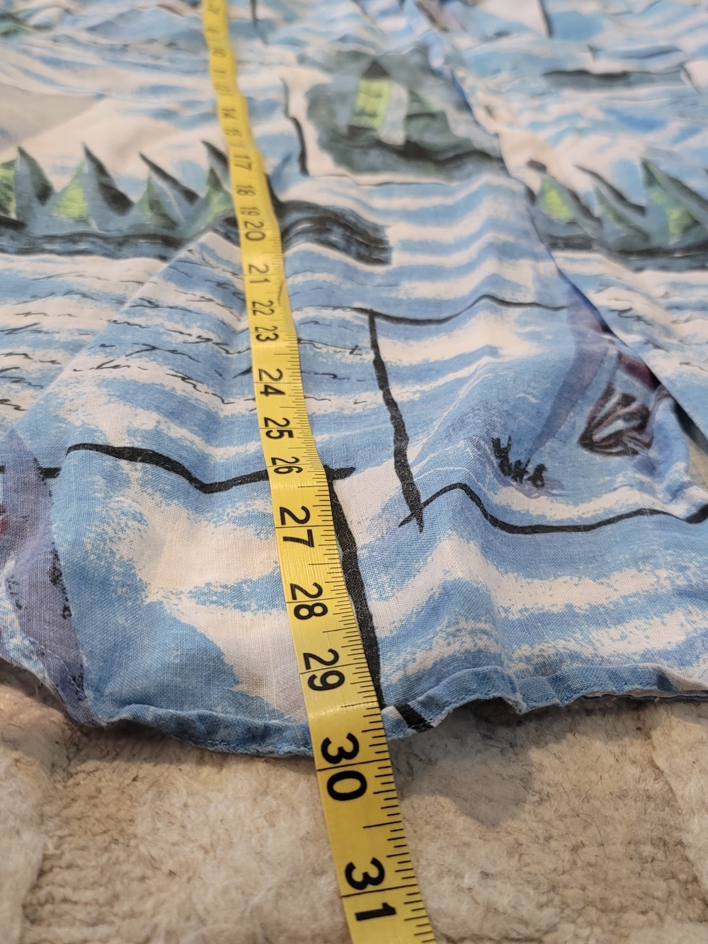 Washable Linen Short Sleeve Shirt Silk Society Sailboat Print Men's M - Picture 5 of 7